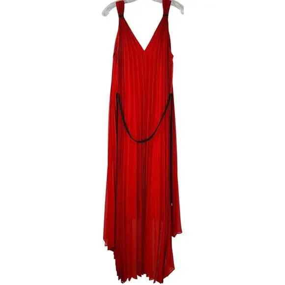 Ted Baker London Women Maleeta High/Low Red Dress Sleeveless Formal Flowy Size 4 - Picture 3 of 16